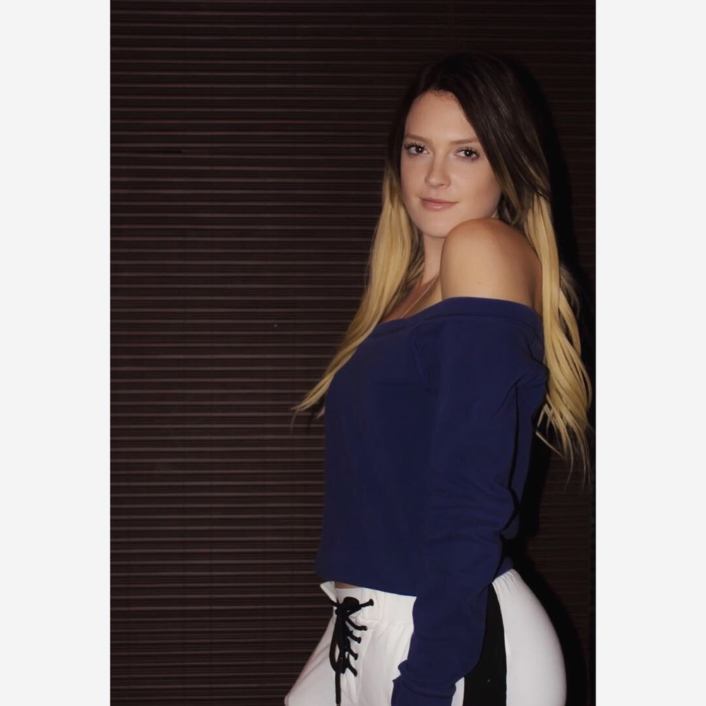 Sexy Casual Off the Shoulder Vintage Blue Sweater
